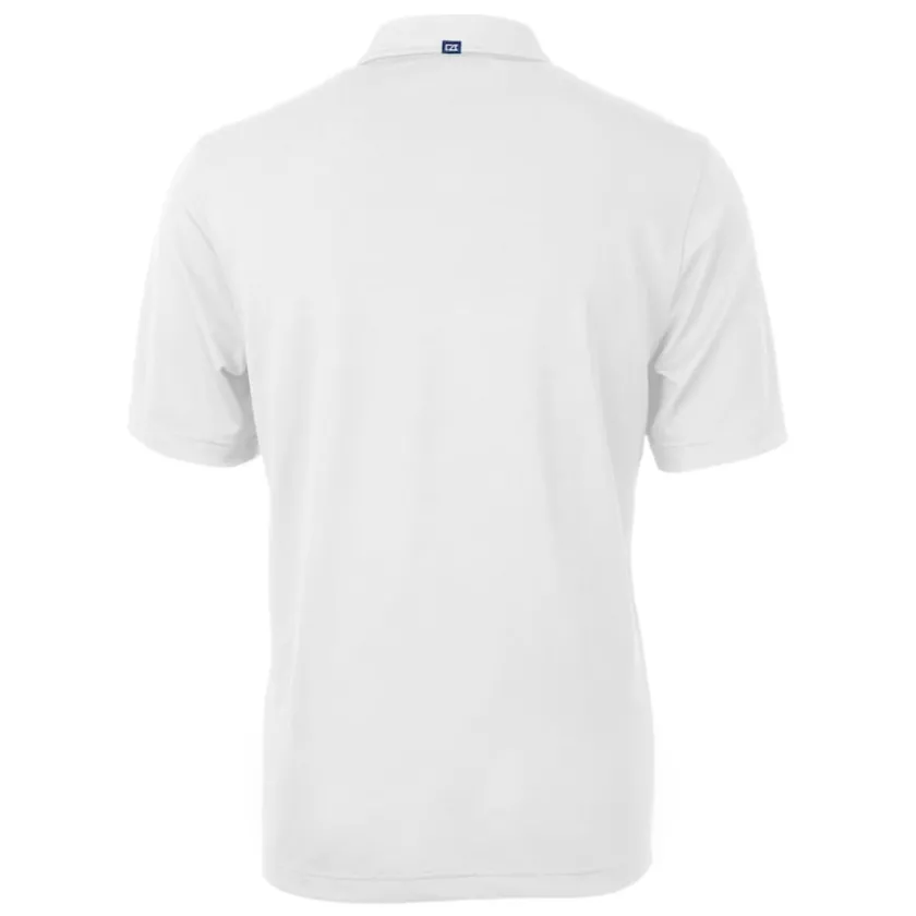 Polos^New York Jets Men's Cutter & Buck White Primary Logo DryTec Virtue Eco Pique Recycled Polo