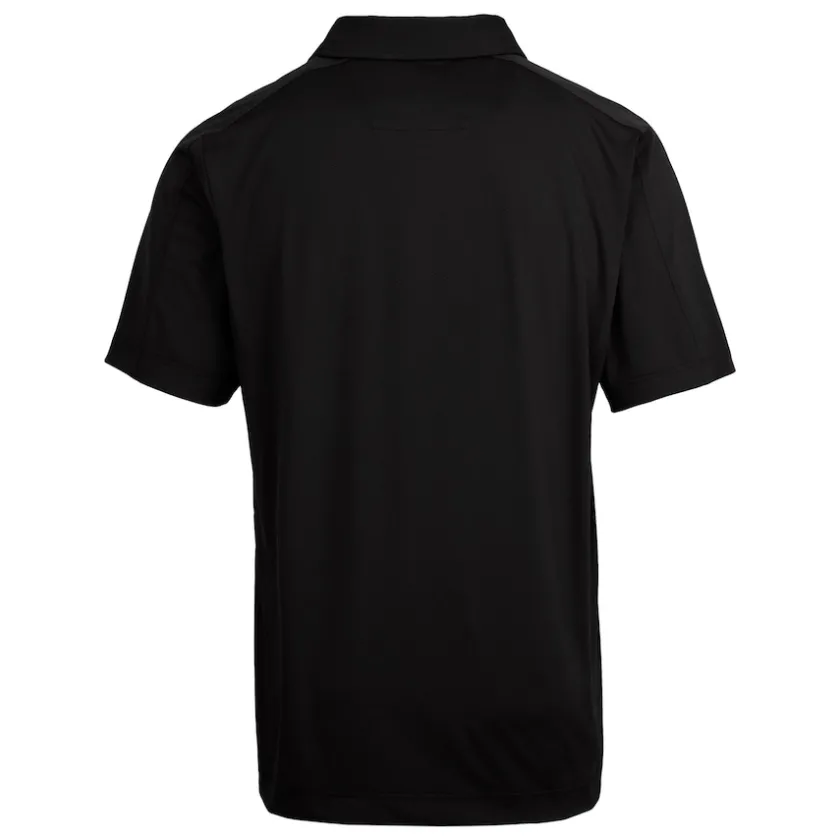 Polos^New York Jets Men's Cutter & Buck Black Primary Logo Prospect Eco Textured Stretch Recycled Polo
