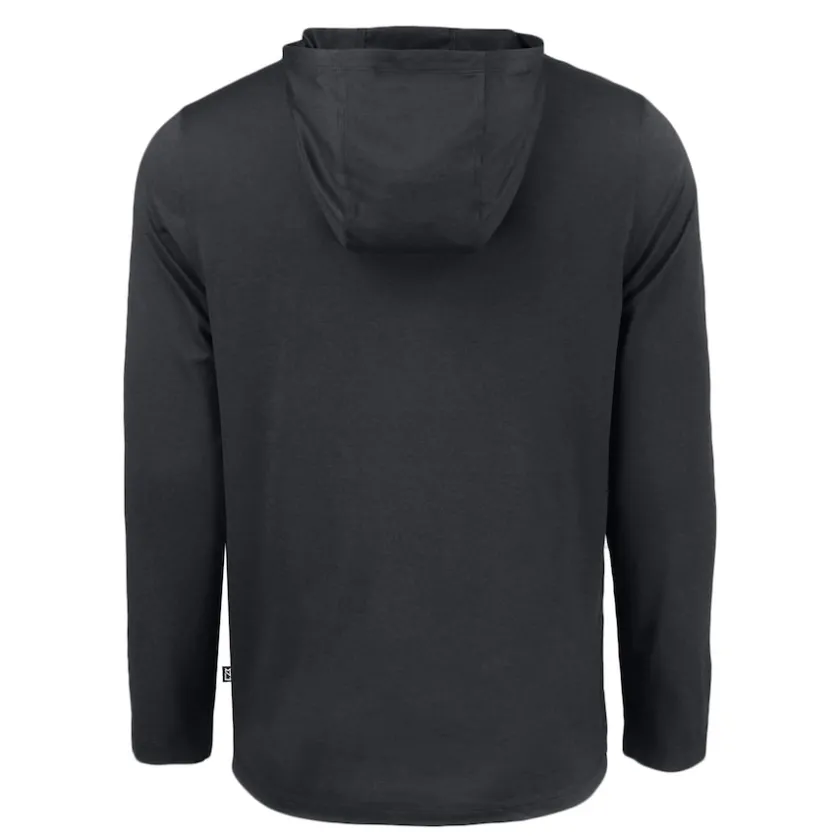 Sweaters & Dress Shirts^New York Jets Men's Cutter & Buck Black Monochromatic Logo Coastline Epic Comfort Eco Recycled Long Sleeve Hoodie T-Shirt
