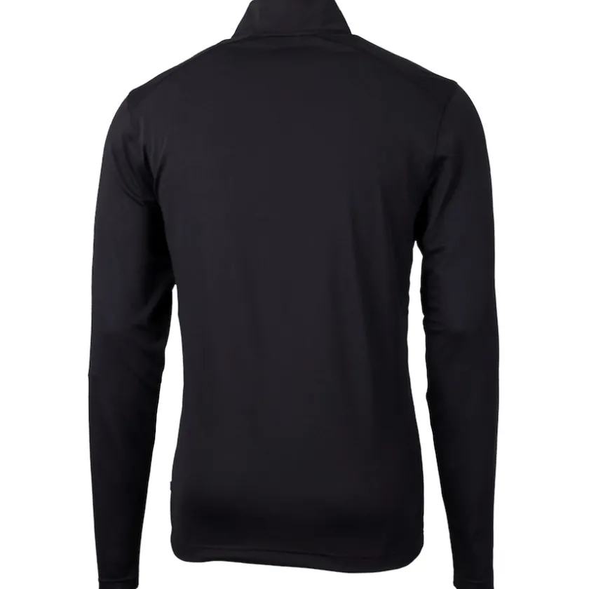 Big & Tall^New York Jets Men's Cutter & Buck Black Big & Tall Monochromatic Logo Virtue Eco Pique Recycled Quarter-Zip Pullover Top