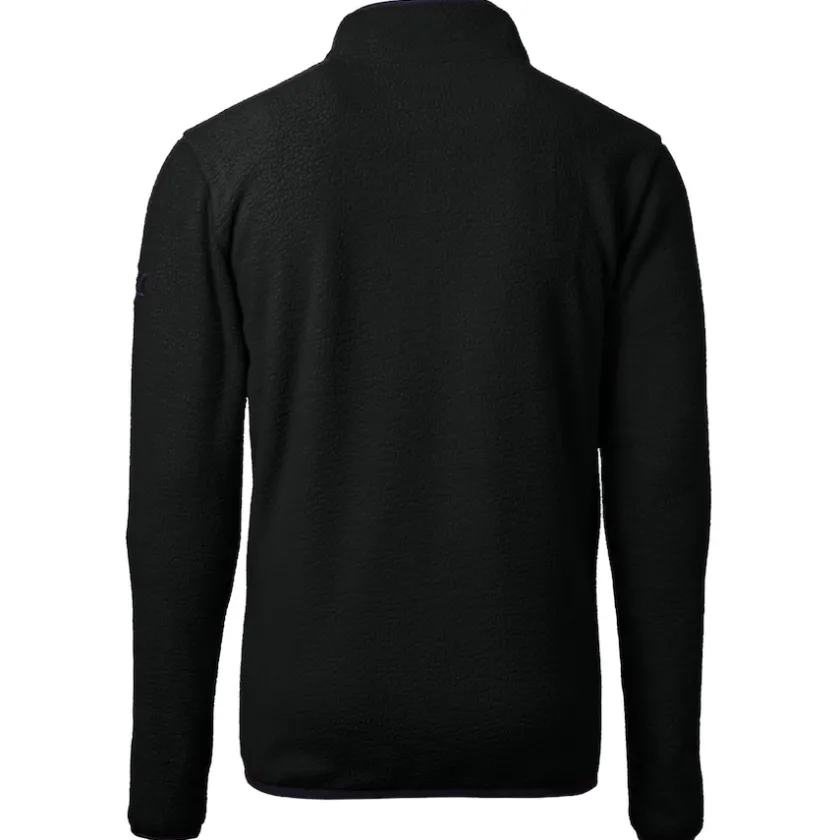 Big & Tall^New York Jets Men's Cutter & Buck Black Big & Tall Monochromatic Logo Cascade Eco Sherpa Fleece Quarter-Zip Jacket