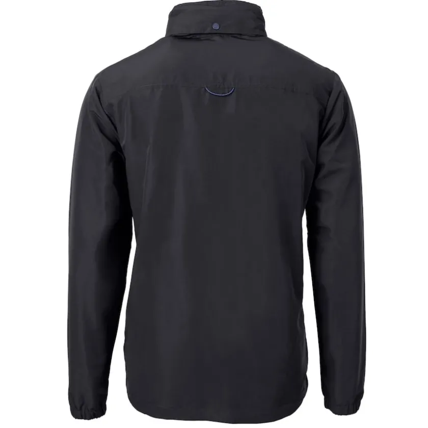 Big & Tall^New York Jets Men's Cutter & Buck Black Big & Tall Monochromatic Logo Charter Eco Knit Recycled Full-Zip Jacket