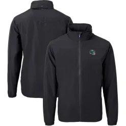 Big & Tall^New York Jets Men's Cutter & Buck Black Big & Tall Helmet Charter Eco Knit Recycled Full-Zip Jacket