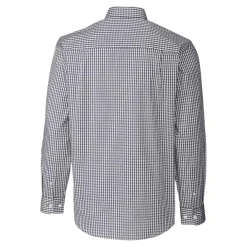 Sweaters & Dress Shirts^New York Jets Men's Cutter & Buck Charcoal Throwback Logo Easy Care Stretch Gingham Long Sleeve Button-Down Shirt