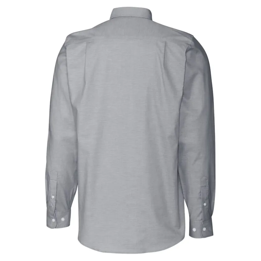 Sweaters & Dress Shirts^New York Jets Men's Cutter & Buck Charcoal Throwback Logo Long Sleeve Stretch Oxford Button-Down Shirt