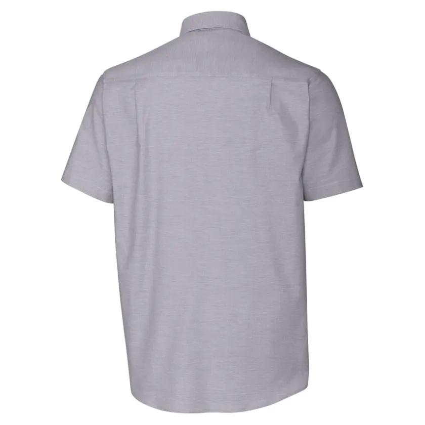 Sweaters & Dress Shirts^New York Jets Men's Cutter & Buck Charcoal Throwback Logo Stretch Oxford Button-Down Short Sleeve Shirt