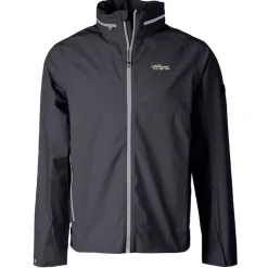 Accessories|Rainwear^New York Jets Men's Cutter & Buck Graphite Throwback Logo Vapor Water Repellent Stretch Full-Zip Rain Jacket