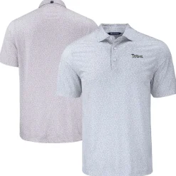 Polos^New York Jets Men's Cutter & Buck Gray Pike Eco Flora Print Polo