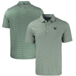 Polos^New York Jets Men's Cutter & Buck Green Helmet Forge Eco Double Stripe Stretch Recycled Polo