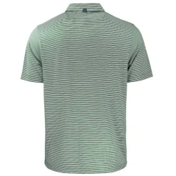 Polos^New York Jets Men's Cutter & Buck Green Helmet Forge Eco Double Stripe Stretch Recycled Polo