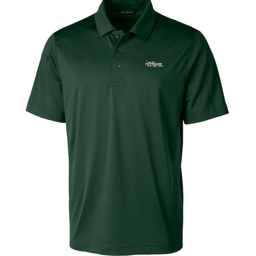Polos^New York Jets Men's Cutter & Buck Green Throwback Logo Prospect Textured Stretch Polo