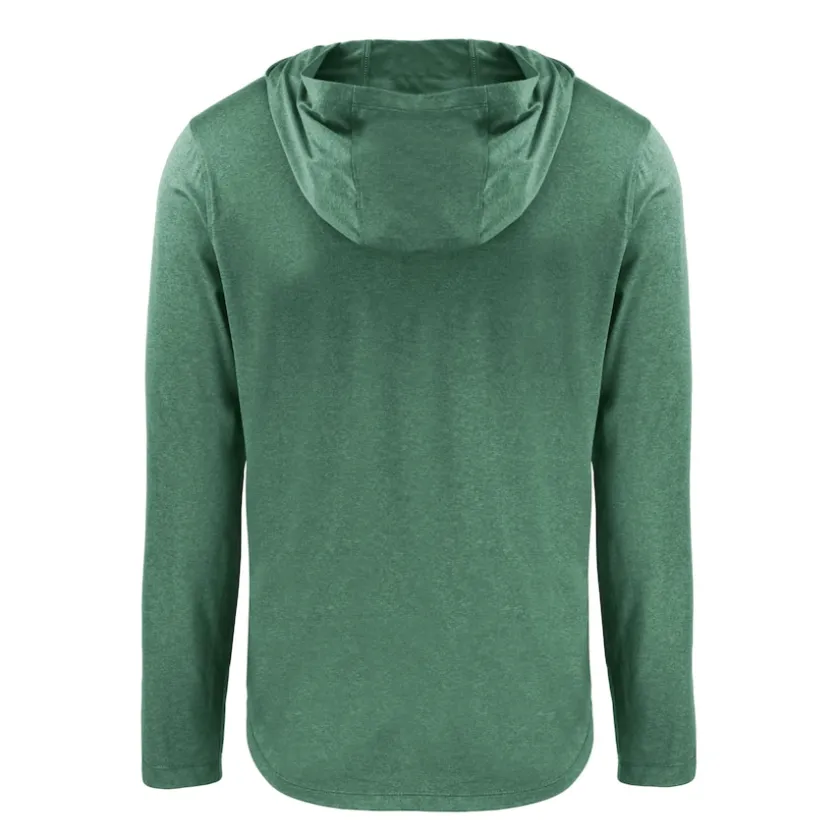Sweaters & Dress Shirts^New York Jets Men's Cutter & Buck Hunter Green Helmet Coastline Epic Comfort Eco Recycled Long Sleeve Hoodie T-Shirt