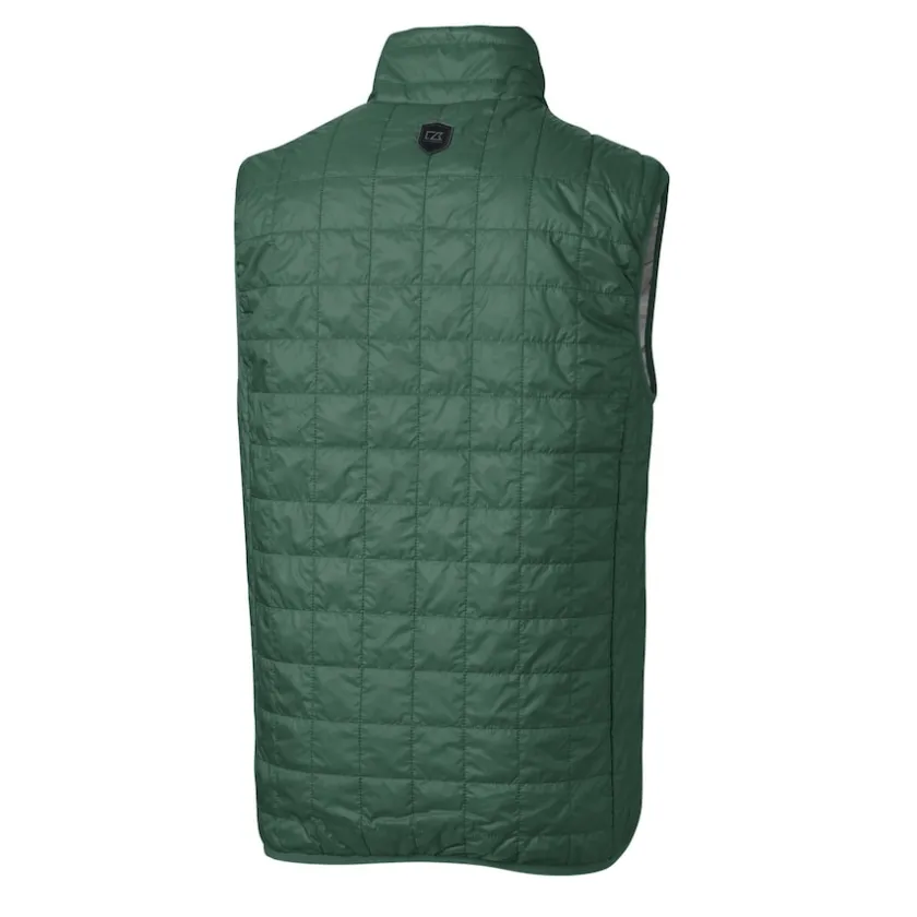 Jackets^New York Jets Men's Cutter & Buck Hunter Green Primary Logo Rainier PrimaLoft Eco Insulated Full-Zip Puffer Vest