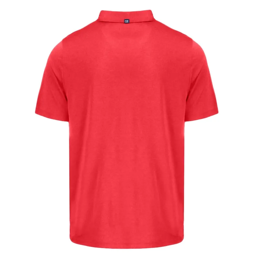 Polos^New York Jets Men's Cutter & Buck Red Americana Coastline Epic Comfort Eco Recycled Polo