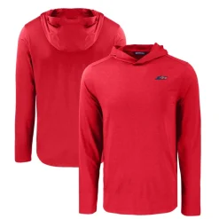 Sweaters & Dress Shirts^New York Jets Men's Cutter & Buck Red Americana Coastline Epic Comfort Eco Recycled Long Sleeve Hoodie T-Shirt