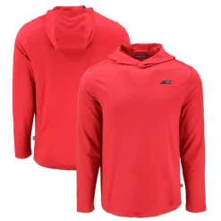 Sweaters & Dress Shirts^New York Jets Men's Cutter & Buck Red Americana Coastline Epic Comfort Eco Recycled Long Sleeve Hoodie T-Shirt