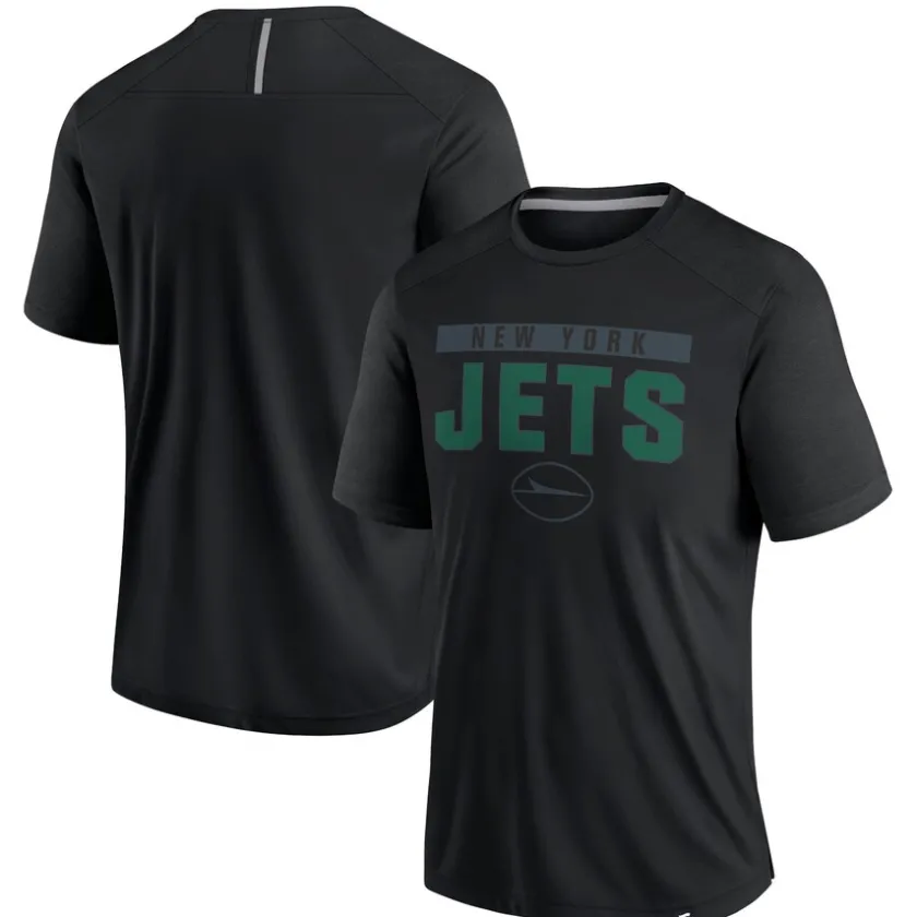 T-Shirts|Men^New York Jets Men's Fanatics Black Defender Blackout T-Shirt