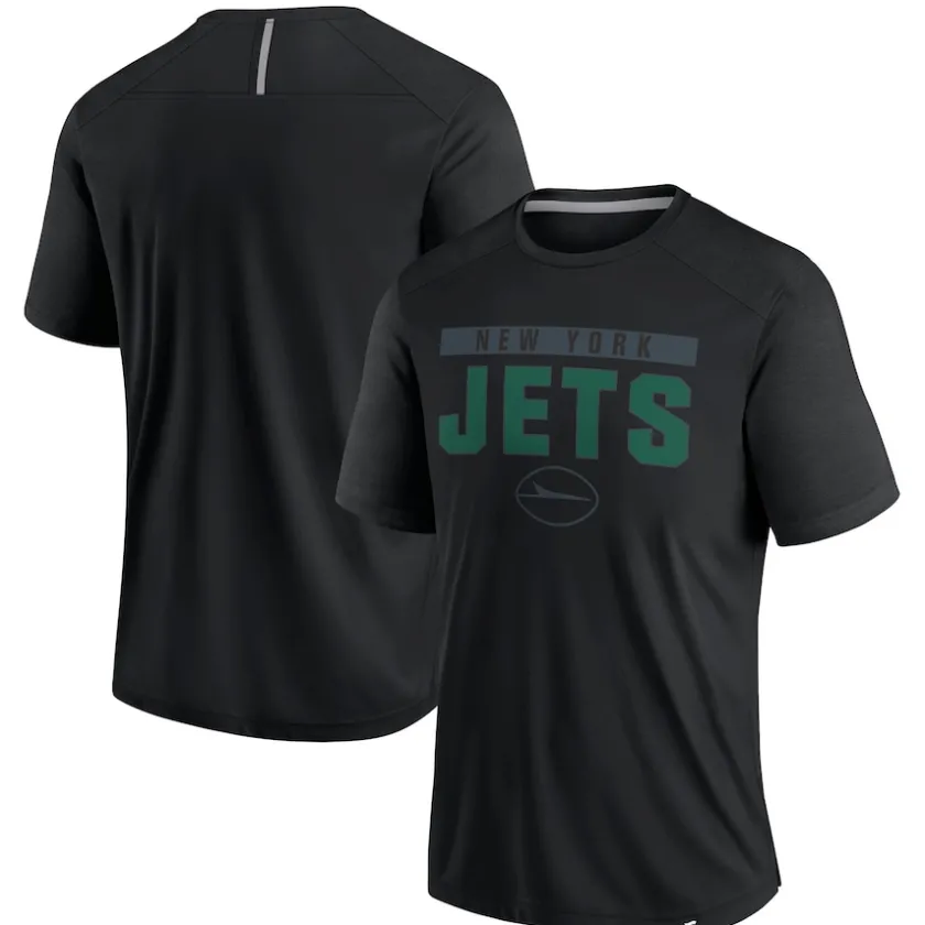 T-Shirts|Men^New York Jets Men's Fanatics Black Defender Blackout T-Shirt