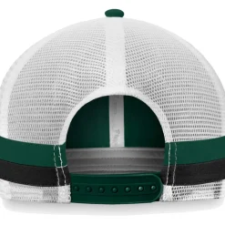 Hats|Men^New York Jets Men's Fanatics Green/White Fundamentals Side Stripe Trucker Adjustable Hat
