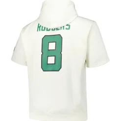 Big & Tall^New York Jets Men's Fanatics Aaron Rodgers Cream Big & Tall Short Sleeve Hoodie T-Shirt