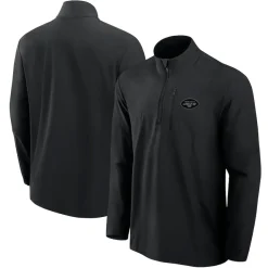 Jackets|Sweatshirts & Fleece^New York Jets Men's Fanatics Black Front Office Woven Quarter-Zip Jacket