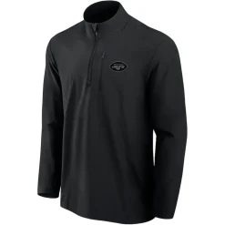 Jackets|Sweatshirts & Fleece^New York Jets Men's Fanatics Black Front Office Woven Quarter-Zip Jacket
