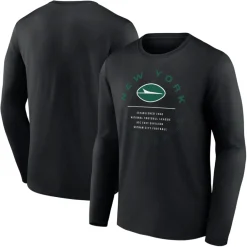 T-Shirts|Men^New York Jets Men's Fanatics Black Stat Sheet Long Sleeve T-Shirt