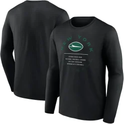 T-Shirts|Men^New York Jets Men's Fanatics Black Stat Sheet Long Sleeve T-Shirt