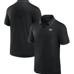 Polos^New York Jets Men's Fanatics Black Pique Polo Shirt