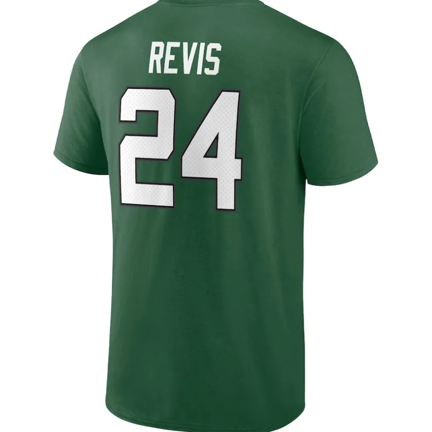 T-Shirts|Men^New York Jets Men's Fanatics Darrelle Revis Green Retired Player Icon Name & Number T-Shirt