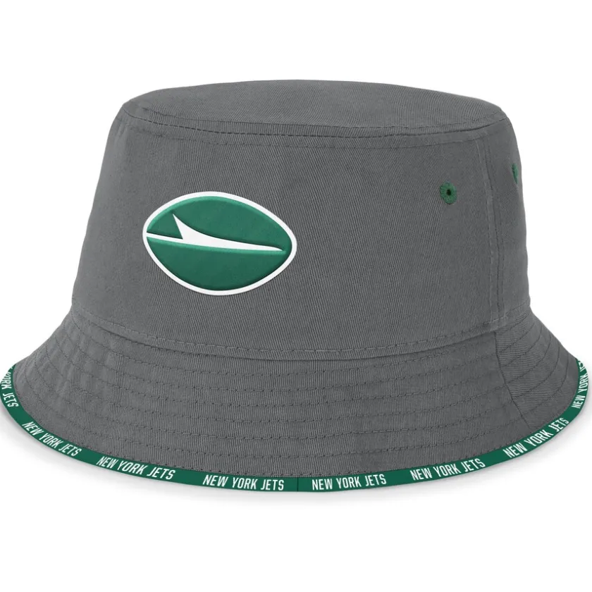 Hats|Men^New York Jets Men's Fanatics Graphite Backup Bucket Hat