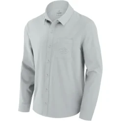 Sweaters & Dress Shirts^New York Jets Men's Fanatics Gray Front Office Long Sleeve Button-Up Shirt
