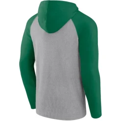 T-Shirts|Men^New York Jets Men's Fanatics Gray/Kelly Green Under Center Long Sleeve Hoodie T-Shirt