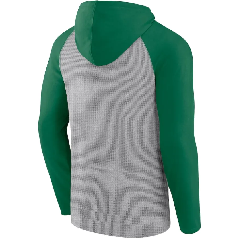 T-Shirts|Men^New York Jets Men's Fanatics Gray/Kelly Green Under Center Long Sleeve Hoodie T-Shirt