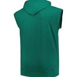 Big & Tall|Tank Tops^New York Jets Men's Fanatics Green Big & Tall Muscle Hoodie Sleeveless T-Shirt