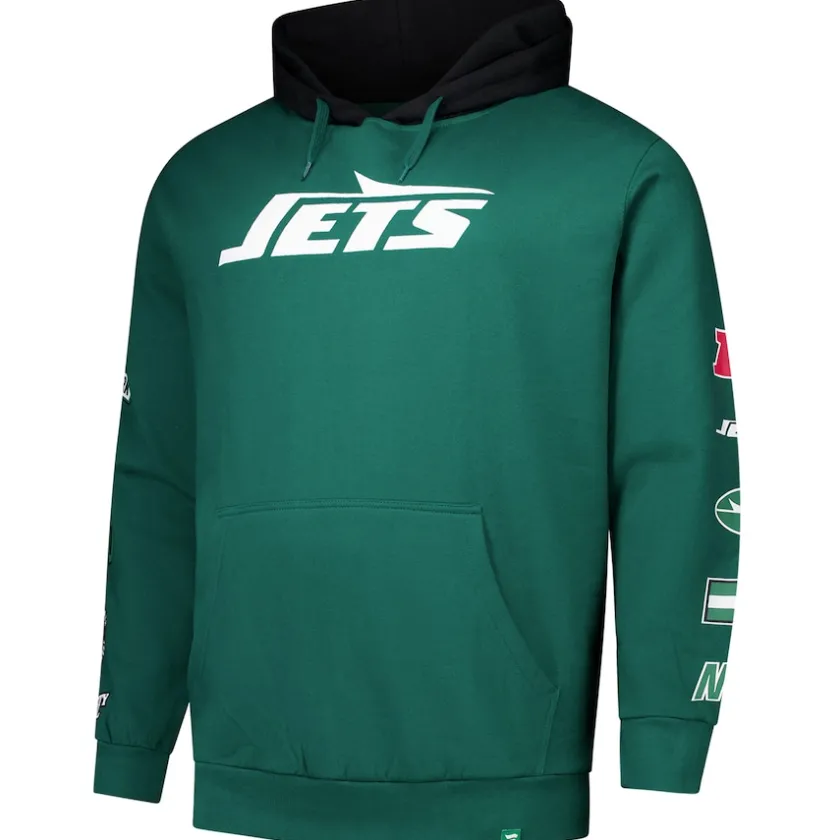 Big & Tall^New York Jets Men's Fanatics Green Big & Tall Patched Out Pullover Hoodie