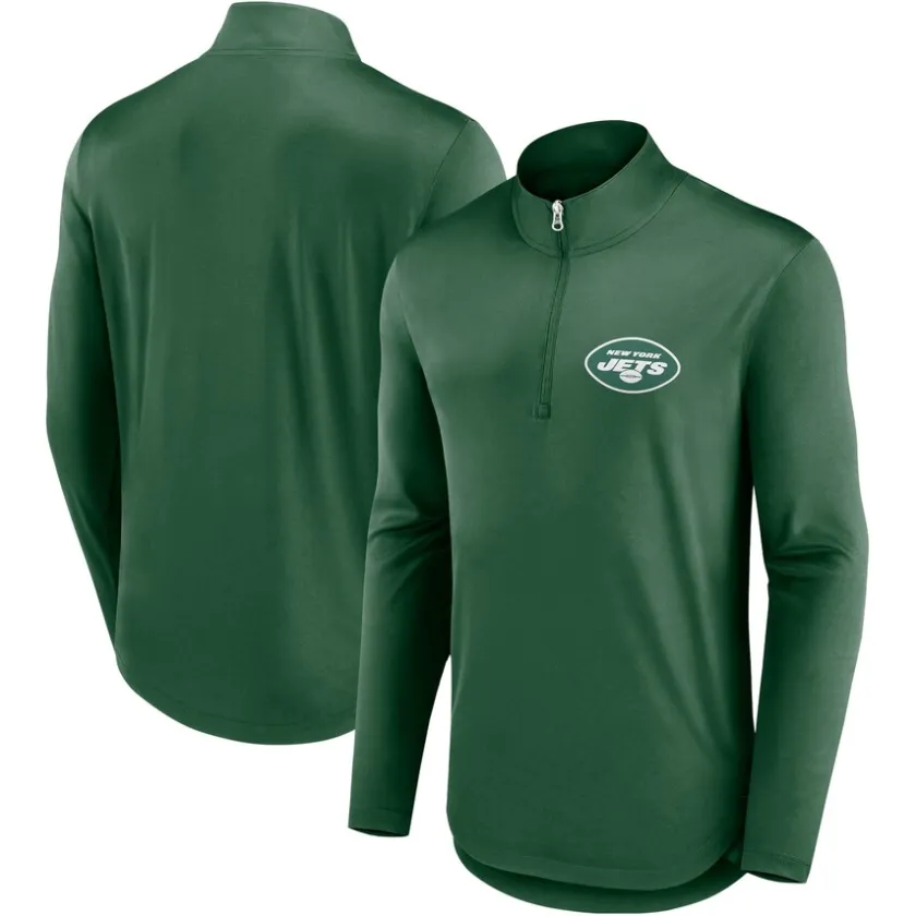 Jackets|Sweatshirts & Fleece^New York Jets Men's Fanatics Green Quarterback Quarter-Zip Top