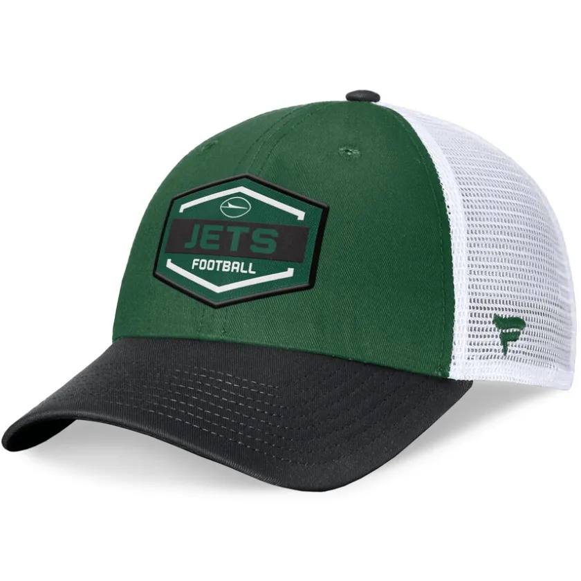 Hats|Men^New York Jets Men's Fanatics Green/Black Bench Trucker Adjustable Hat