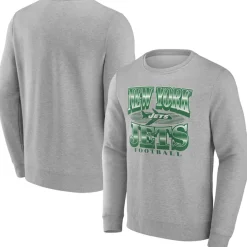Sweatshirts & Fleece|Men^New York Jets Men's Fanatics Heather Gray Chance Throwback Fleece Pullover Sweatshirt