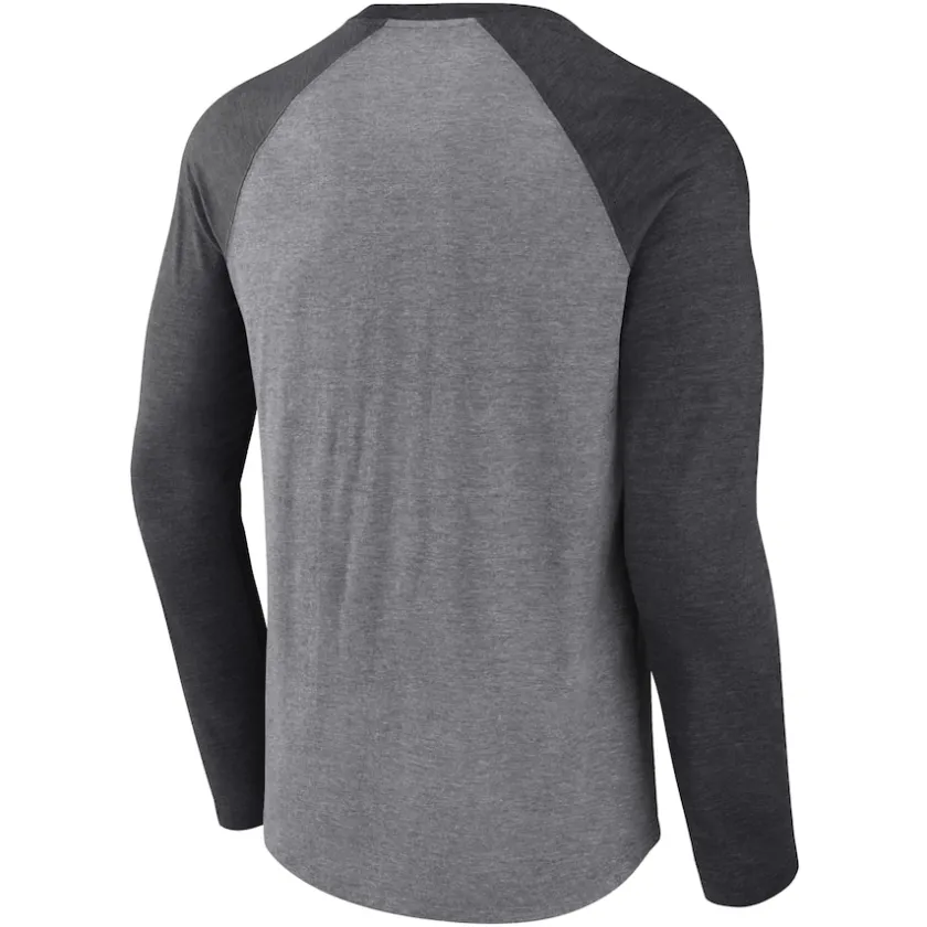 T-Shirts|Men^New York Jets Men's Fanatics Heather Gray/Charcoal Tri-Blend Raglan Long Sleeve T-Shirt