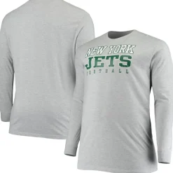 Big & Tall|Long Sleeved^New York Jets Men's Fanatics Heathered Gray Big & Tall Practice Long Sleeve T-Shirt