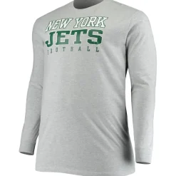 Big & Tall|Long Sleeved^New York Jets Men's Fanatics Heathered Gray Big & Tall Practice Long Sleeve T-Shirt