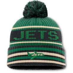 Knit^New York Jets Men's Fanatics Kelly Green/Black Blindside Cuffed Knit Hat With Pom