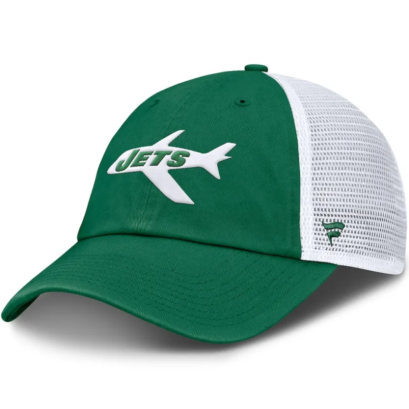 Adjustable^New York Jets Men's Fanatics Kelly Green/White Vintage Trucker Adjustable Hat