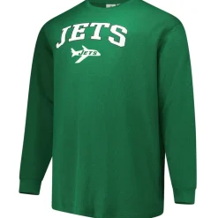 Big & Tall^New York Jets Men's Fanatics Kelly Green Big & Tall Throwback Thermal Long Sleeve T-Shirt