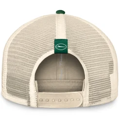 Hats|Men^New York Jets Men's Fanatics Natural/Green Diamond Stripe Trucker Adjustable Hat