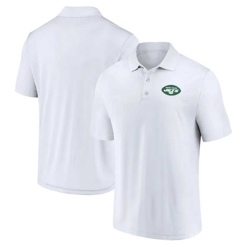 Polos^New York Jets Men's Fanatics White Component Polo