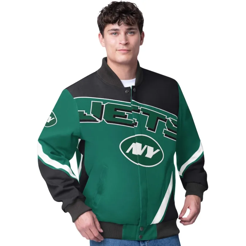 Jackets^New York Jets Men's G-III Extreme Green Maximum Racing Full-Zip Jacket