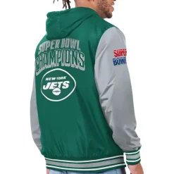 Jackets^New York Jets Men's G-III Sports By Carl Banks Green/Gray Commemorative Reversible Full-Zip Jacket