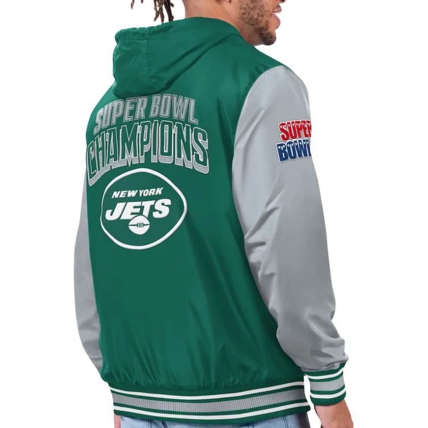 Jackets^New York Jets Men's G-III Sports By Carl Banks Green/Gray Commemorative Reversible Full-Zip Jacket